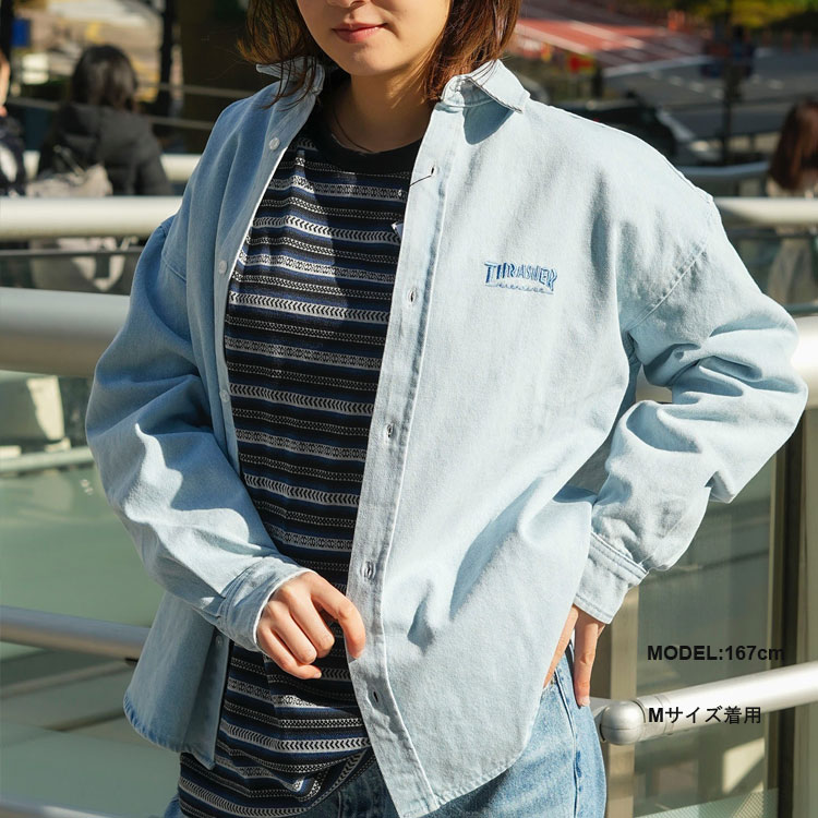 世界100着限定WEYEPxDinosaurJr.コラボデニムシャツXL未使用品 THRASHER（スラッシャー） デニムシャツ THRASHER 10oz DENIM L/S