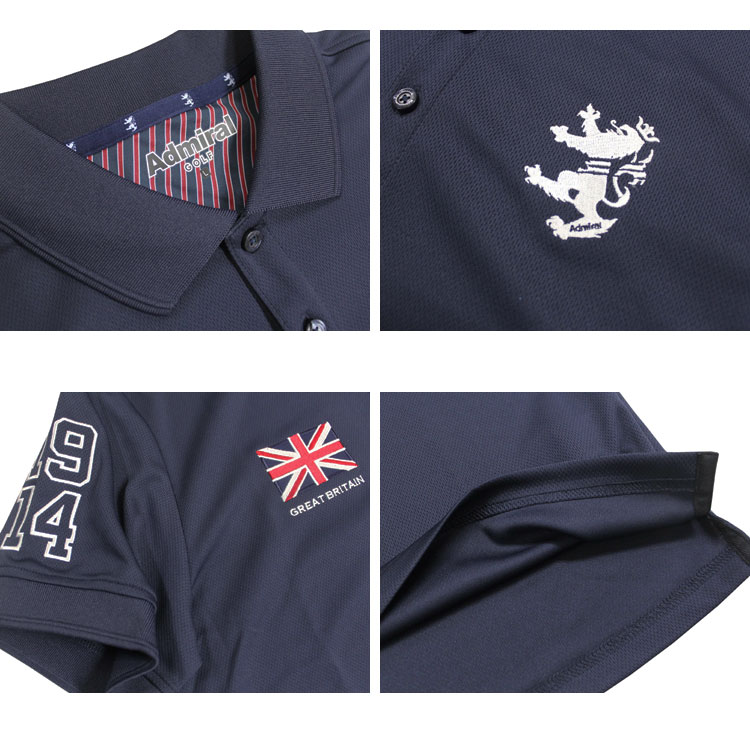 SALE アドミラル ゴルフ ポロシャツ Admiral GOLF FLAG MESH POLO