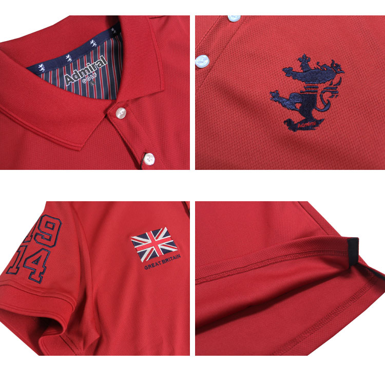 Admiral Golf フラッグポロシャツ（RED／L） 20％OFF 在庫一掃SALE】SALE アドミラル ゴルフ ポロシャツ Admiral