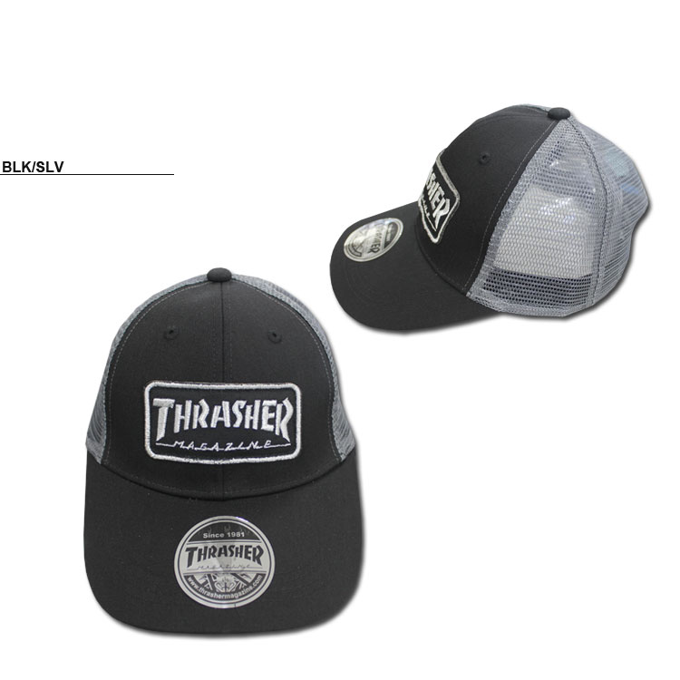 M*a様 THRASHER USA cap ブラック トラッカーキャップ THRASHER（スラッシャー） キャップ THRASHER MAG PATCH MESH CAP 帽子
