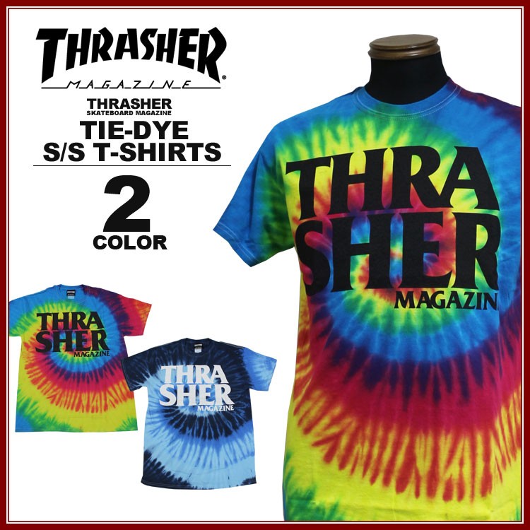 SALE スラッシャー THRASHER Tシャツ 半袖 リアクテイブレインボー ブルーオーシャン 青 メンズ ANTI LOGO TIE-DYE  T-SHIRTS タイダイ染め アウトレット : th8188rtd3 : RIFFLE PAGE - 通販 - Yahoo!ショッピング