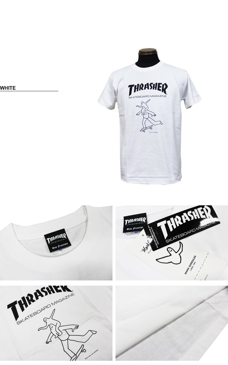 SALE スラッシャー THRASHER 半袖Tシャツ MARK GONZALES MAG LOGO S/S