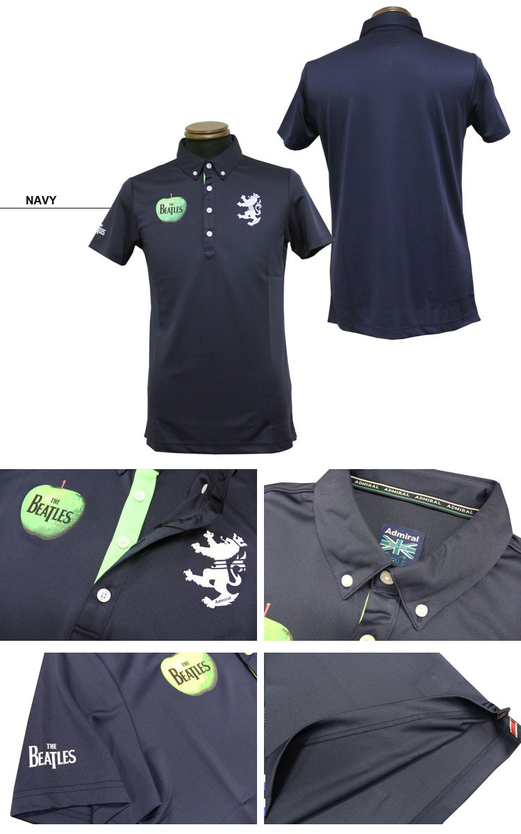 【未使用】アドミラル　Admiral ポロシャツ ビートルズ　Mレディース 紺 SALE Admiral アドミラル ポロシャツ THE BEATLES POLO SHIRTS 半袖