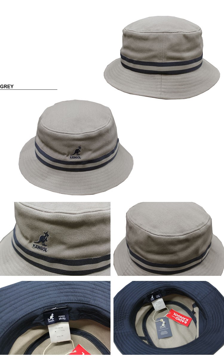 新品　KANGOL チェック柄 バケットハット Lサイズ　ネイビー/グレー SALE カンゴール ハット KANGOL STRIPE LAHINCH BUCKET HAT バケット