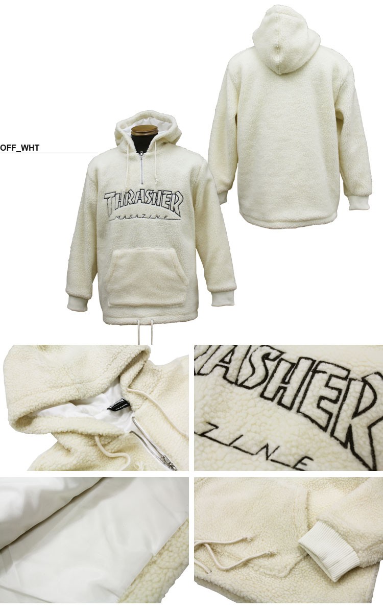 スラッシャー THRASHER ボアフリース パーカ HOMETOWN BOA FLEECE