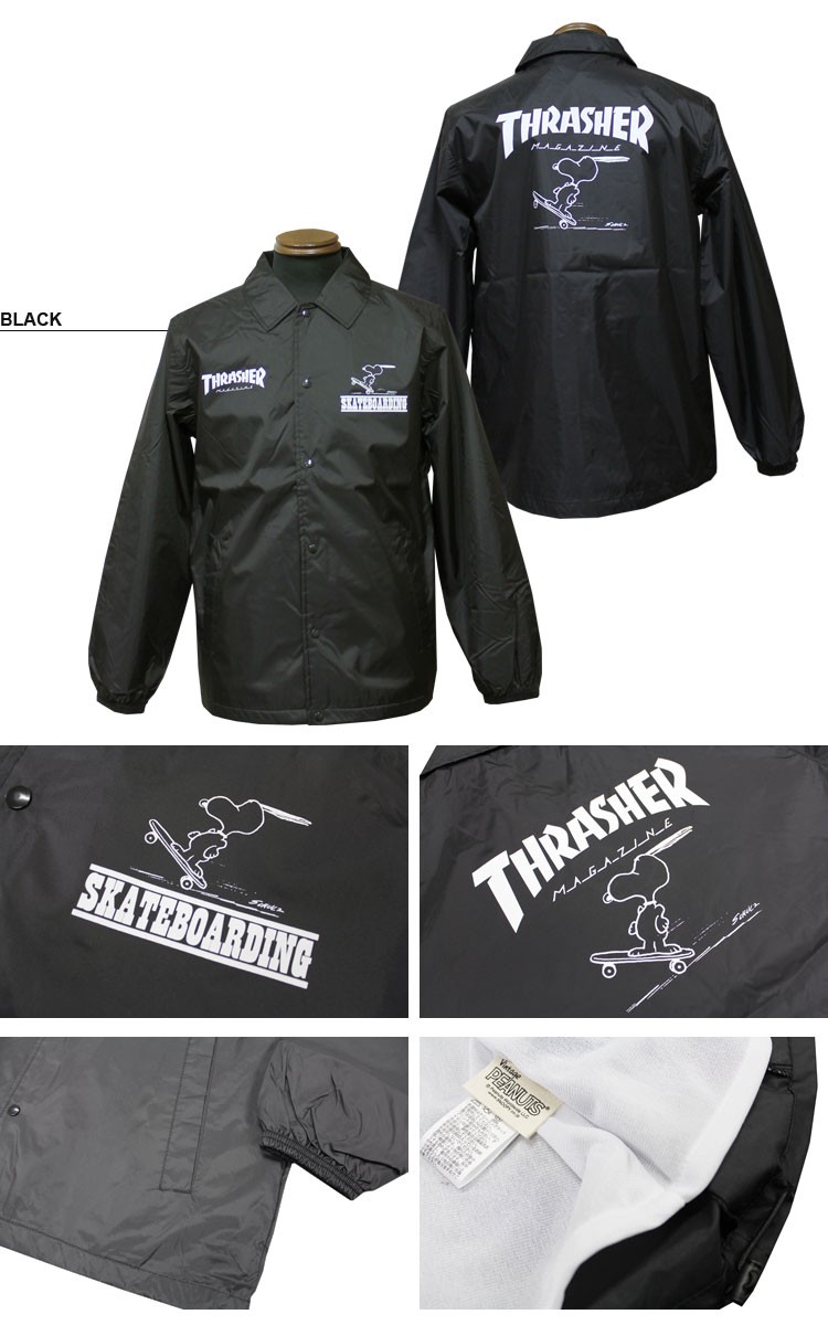 THRASHER（スラッシャー） コート PEANUTS COACH JACKET ピーナッツ 