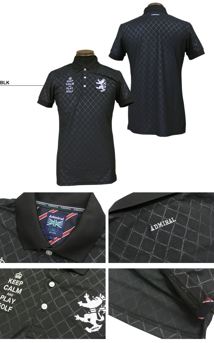 SALE Admiral アドミラル ポロシャツ BIAS EMBOSS POLO SHIRTS 半袖