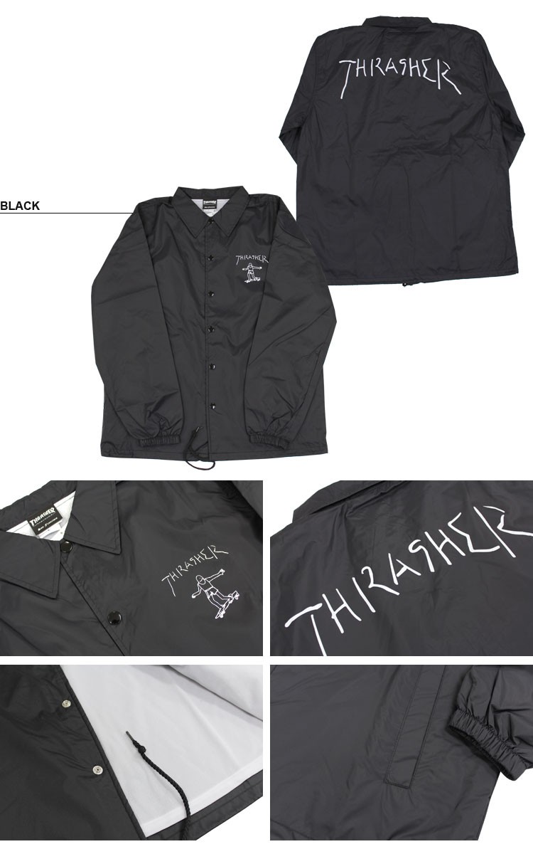 THRASHER (公式） スラッシャー コーチジャケット メンズ