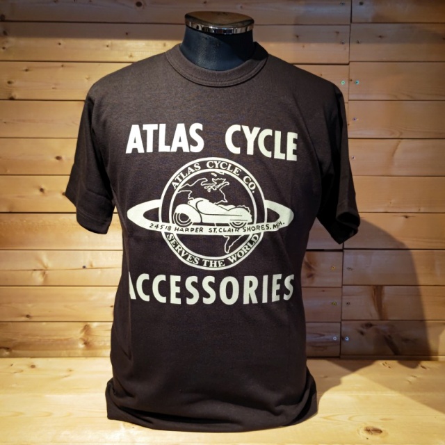 フリーホイーラーズ Freewheelers Tシャツ "ATLAS CYCLE CO." Col:J.Black,S.Cream｜rigid-store｜02