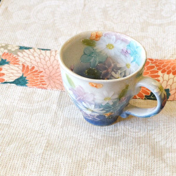 工房ゆずりは カップ＆ソーサー 白絵花 瀬戸焼 花柄 優しい感性