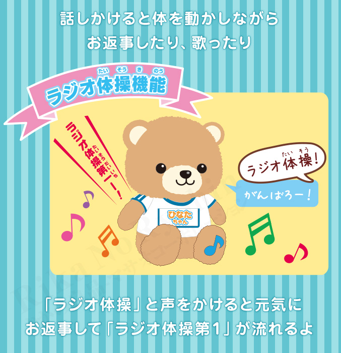 体操大好き おしゃべりクマのひなたちゃん 音声認識 ぬいぐるみ