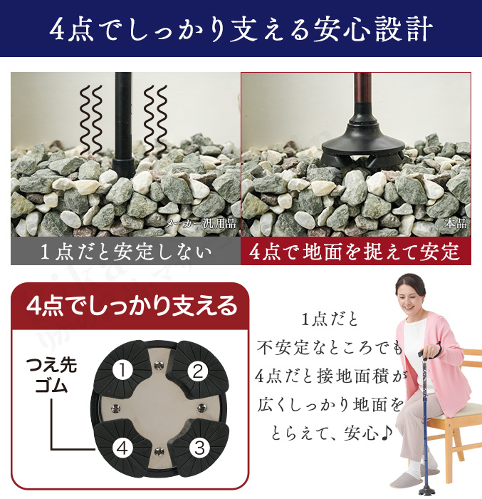 モリス 折りたためるあんしんステッキ