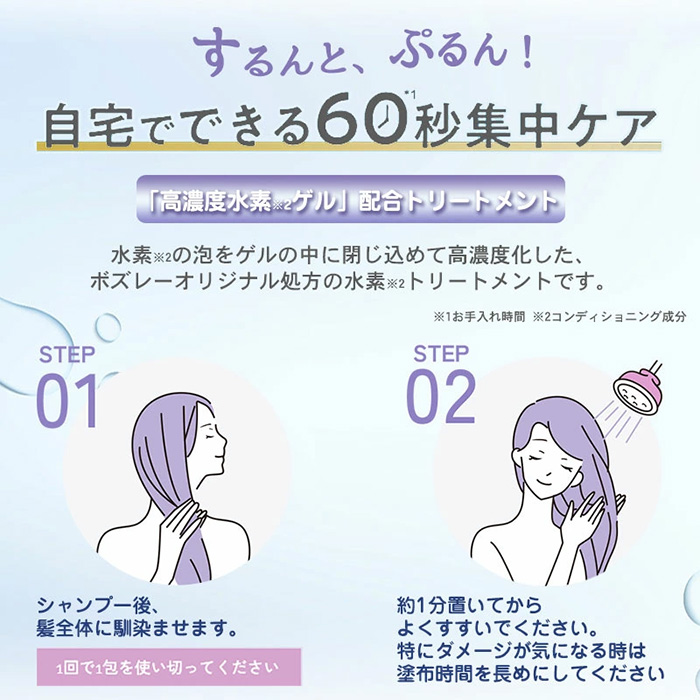 ボズレー 水素トリートメント 1包 高濃度水素ゲル ケラチン ヘアケア