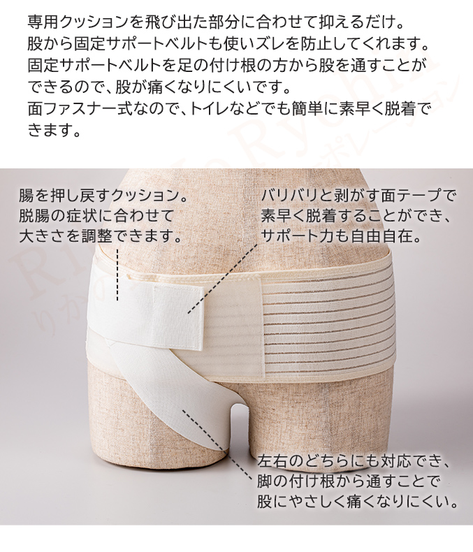 脱腸サポーター 腸あんしん 日本製 男女兼用 左右兼用 手洗いOK 医療