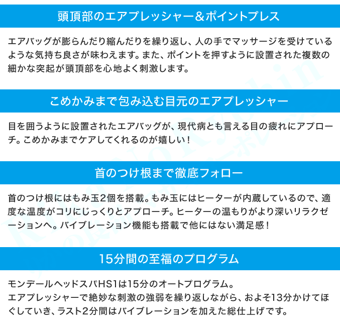 モンデール ヘッドスパ HS1 専用ケース付 ヘッドマッサージ 頭皮