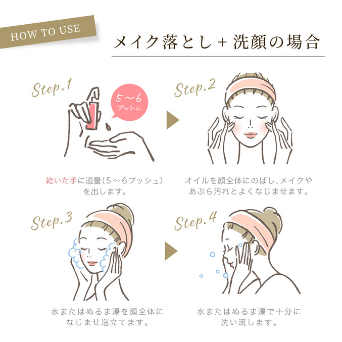 メイク落とし＋洗顔の場合