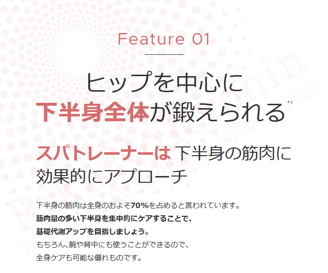 ヒップを中心に下半身全体が鍛えられる