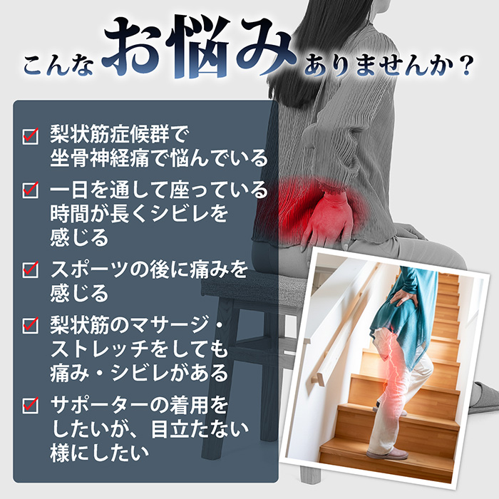 坐骨新ケアサポーター 坐骨 サポーター 坐骨神経 お尻 座る 体圧分散