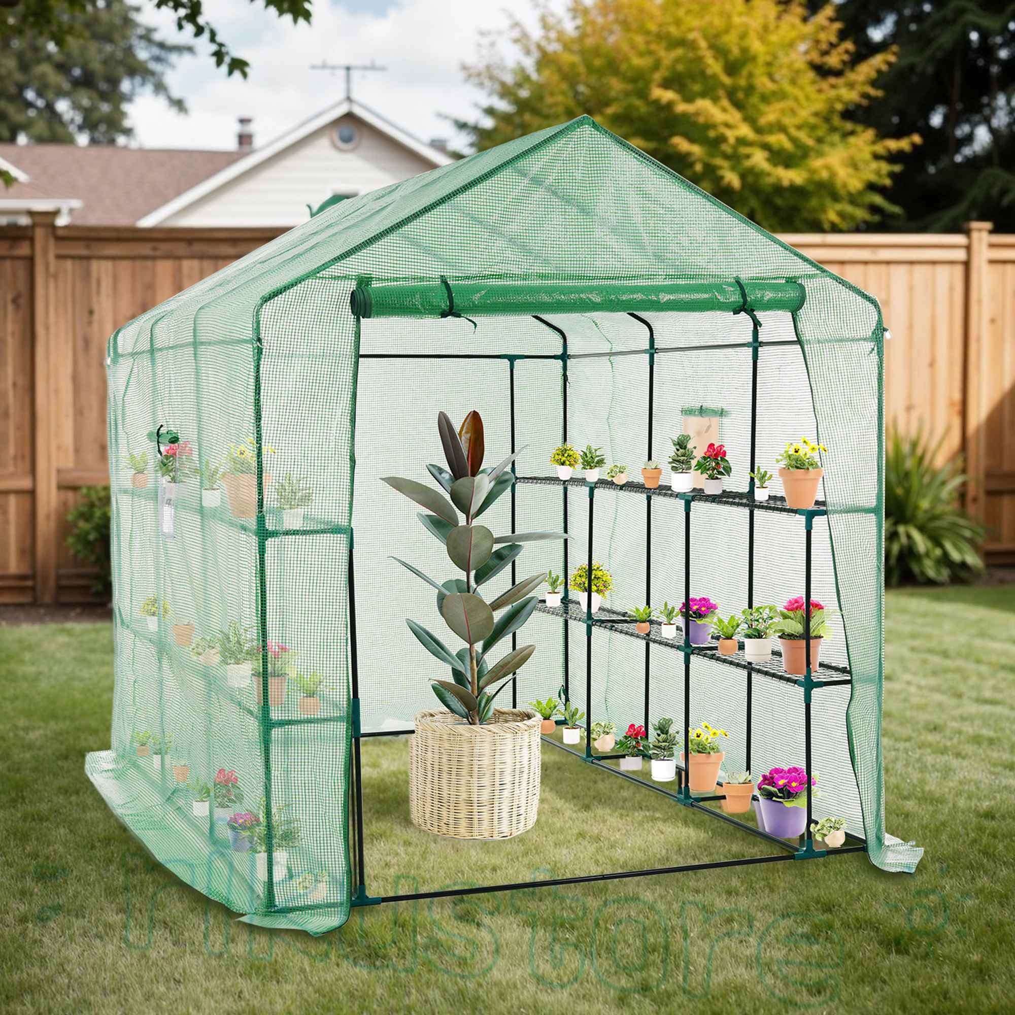 ビニール温室 大型 カバー付き 220*120*215CM 温室 ベランダ 家庭用