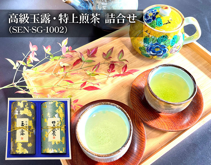 お茶ギフト 高級 寛永3年 京都利休園 公式 お茶 高級玉露・特上煎茶詰合せ 高級玉露120g 特上煎茶120g お歳暮 母の日 父の日 お中元 贈り物 贈答品 プレゼント お茶ギフト 国産 茶葉 メーカー直送 SEN-SG-1002
