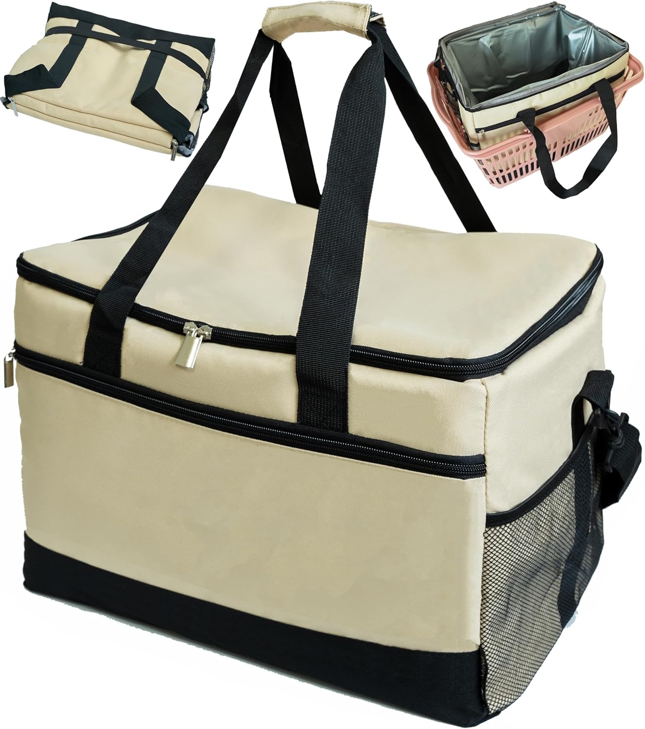 クーラーバッグ 保冷バッグ レジカゴ 35L 大容量 4層構造 水漏れ防止