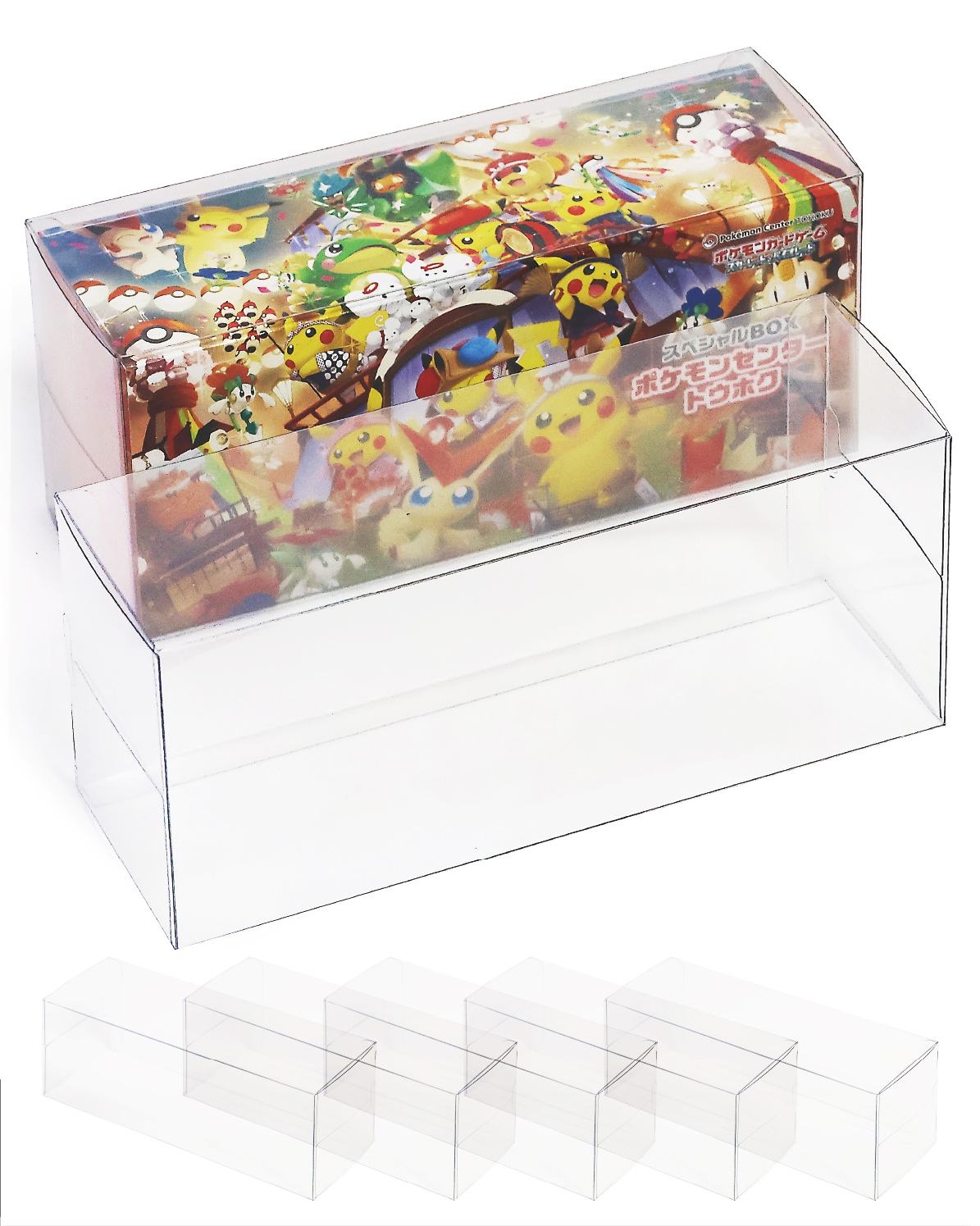 保護ケースのみ　TMNTフィギュア向けUVカット付きケース5個セット ブリスター UVカット ポケカ BOX ローダー 3個セット 特厚0.5mm シュリンク付き 未