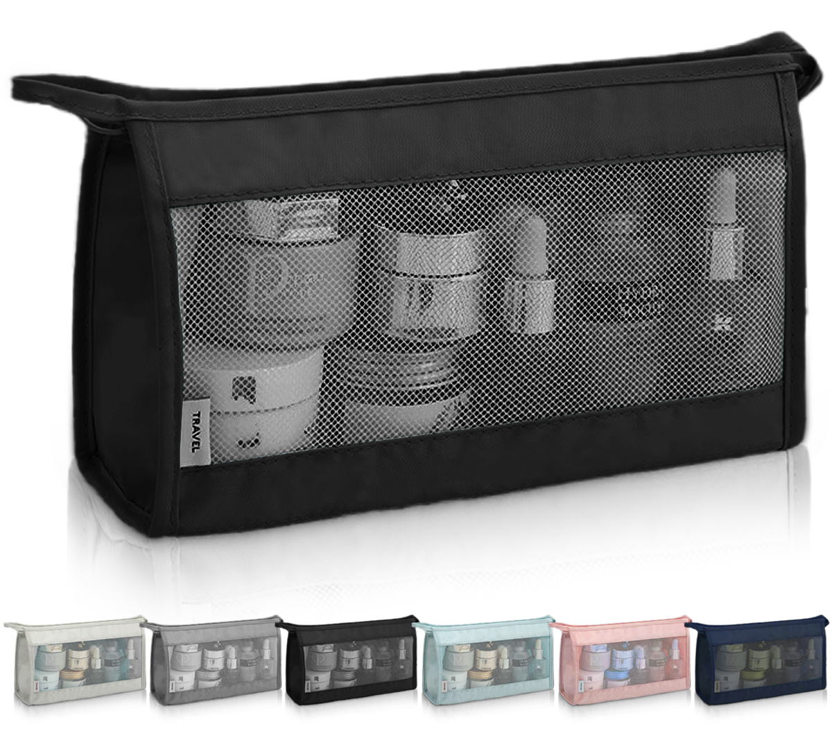 自立して中が見えるトラベルポーチ メッシュポーチトイレタリーポーチ メッシュ 吊り下げ コンパクト 軽量 化粧ポーチ メイクポーチ メッシュ ポーチ RIMINA |  | 11