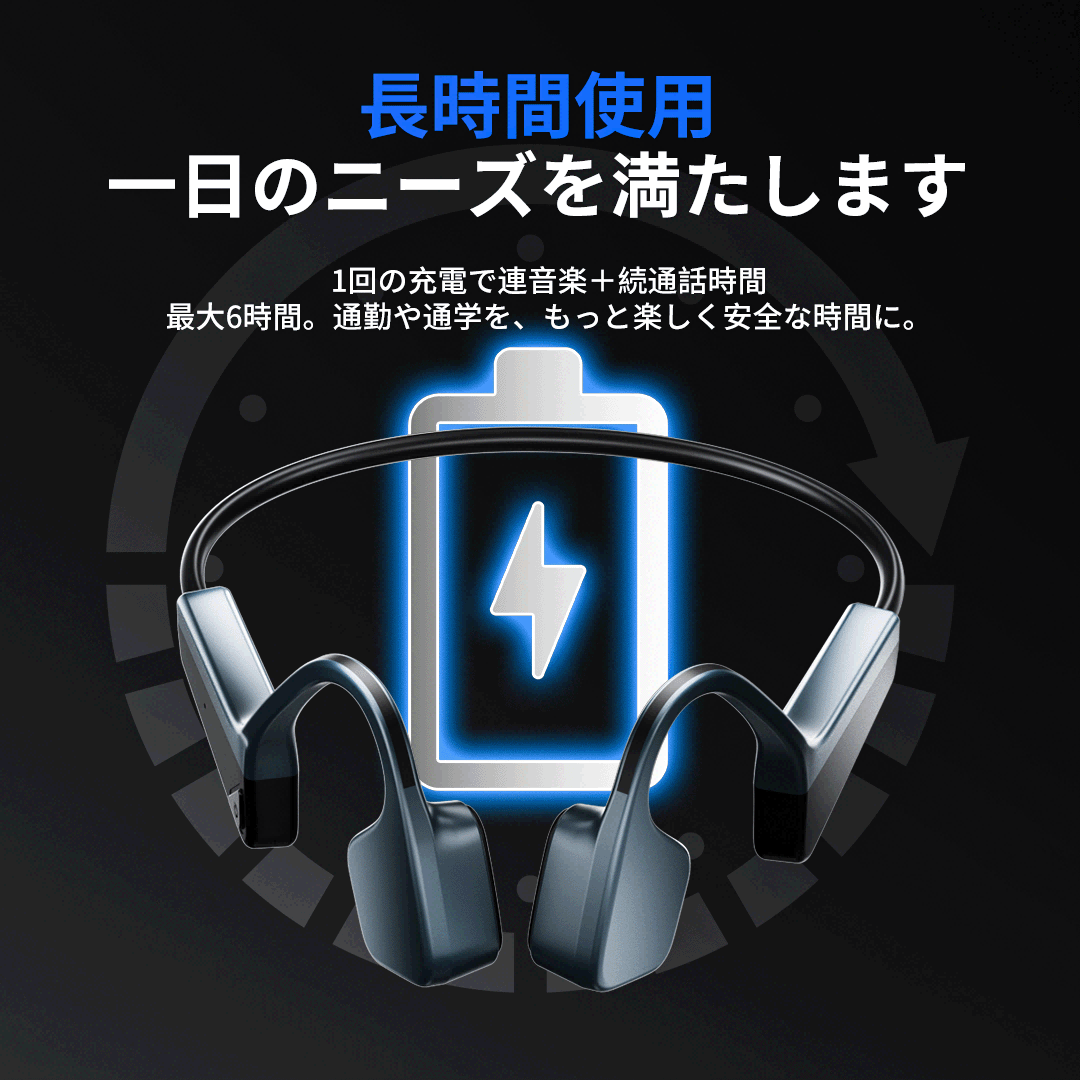 骨伝導イヤホン 最新型 Bluetooth5.2 マイク付き ヘッドホン 耳掛け式