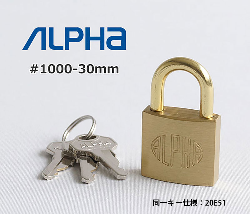 南京錠 アルファ 鍵式 軽量 頑丈 真鍮製 防犯グッズ 学校 ロッカー