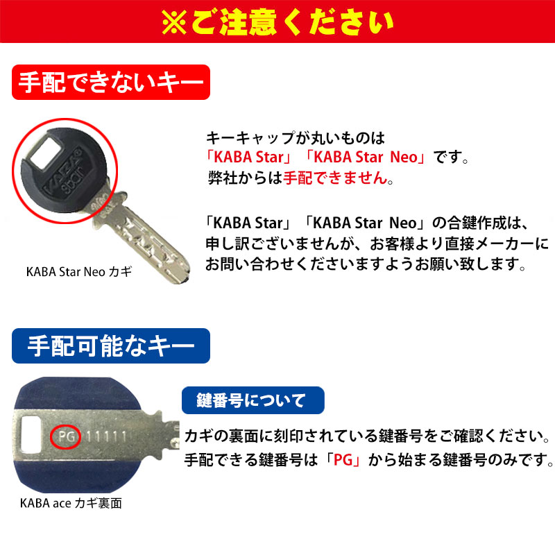 KABA aceカギ番号について