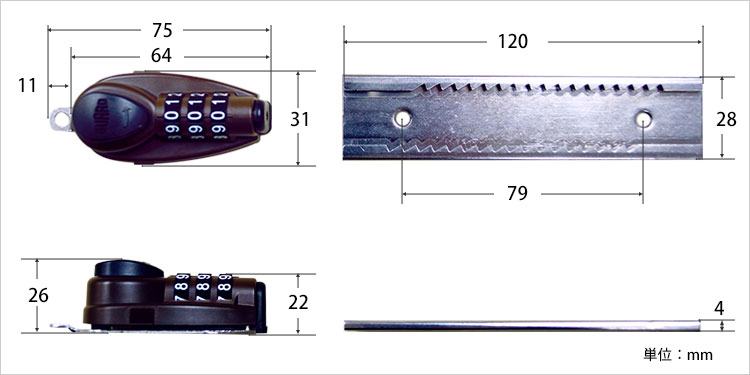 まど番GO錠寸法図