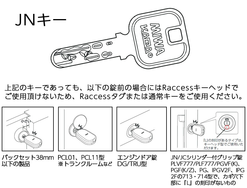 Raccessキー ラクセス miwa 美和ロック ハンズフリー 合鍵 鍵 タグ キーヘッド TLRS2-K01D JN BK ブラック :  10010248 : 防犯・防災専門店 あんしん壱番 - 通販 - Yahoo!ショッピング