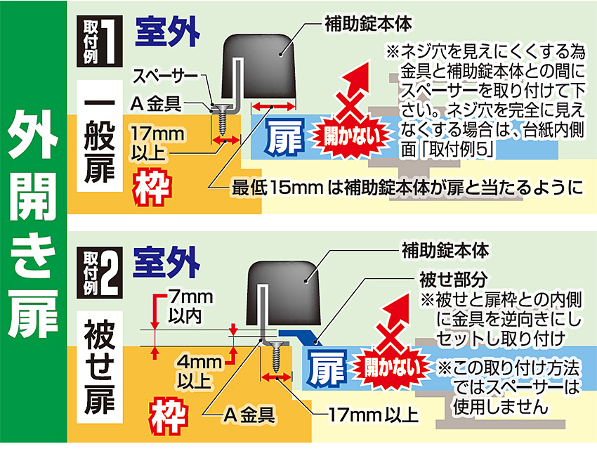 補助錠 玄関 倉庫 鍵 防犯グッズ 簡単取付 内開き 外開き 兼用 どあロックガード ディンプルキータイプ ネジ止めタイプ N-1073  :10010746:防犯・防災専門店 あんしん壱番 - 通販 - Yahoo!ショッピング