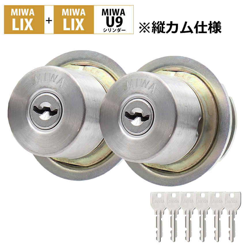 オーダー品＊Lamiyさん専用 6】MIWA LE-14、GAS3 交換用JNシリンダーLIX(TE0)タイプ□横向き