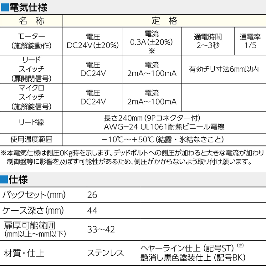 MIWA 美和ロック 本締電気錠 電子錠 U9 ALN 狭框用 鍵 防雨型 BS26 扉