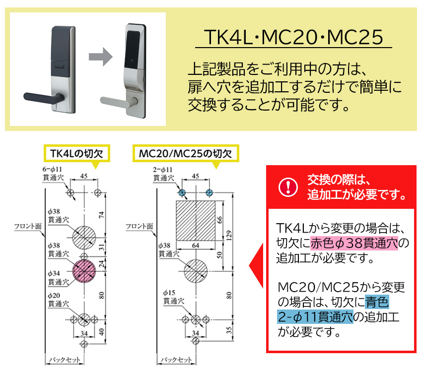 美和ロック 電気錠 電子錠 後付け テンキー キーレス MIWA U9 TK5LS