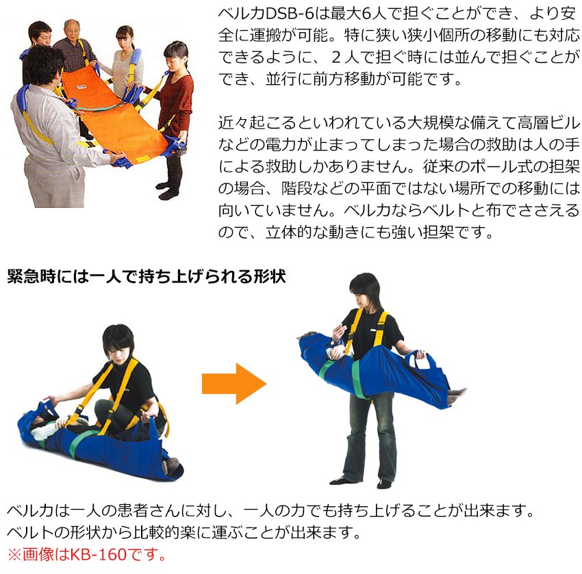 階段のような立体的な動きにも強い担架