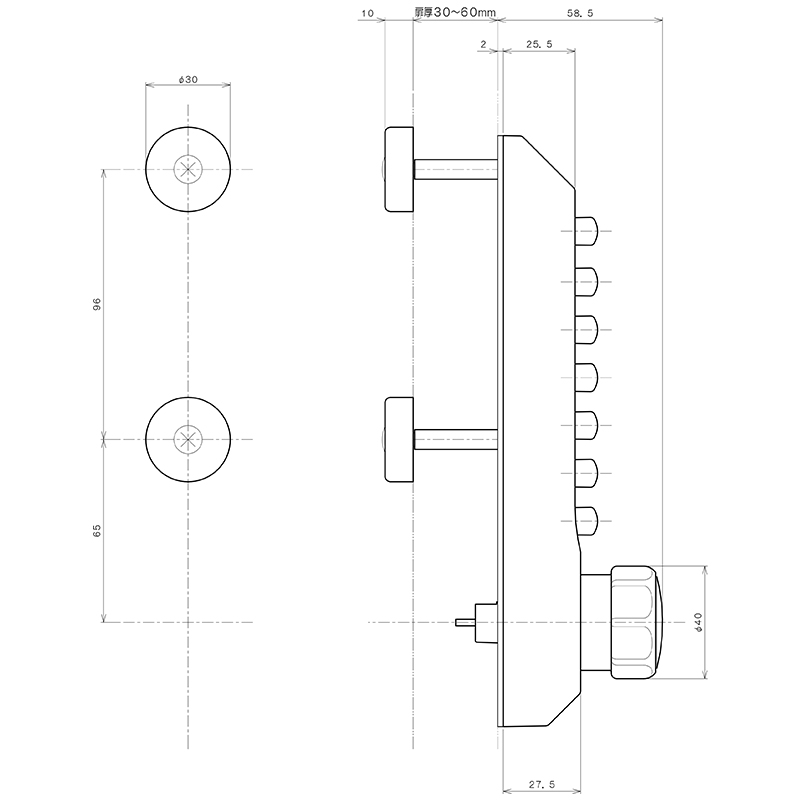 ドア用防犯用品 KEYLEX 長沢製作所 他社 GOAL 玄関 キーレックス500 [MIWA]BH・DA/LA/FG取替用(22270)_9