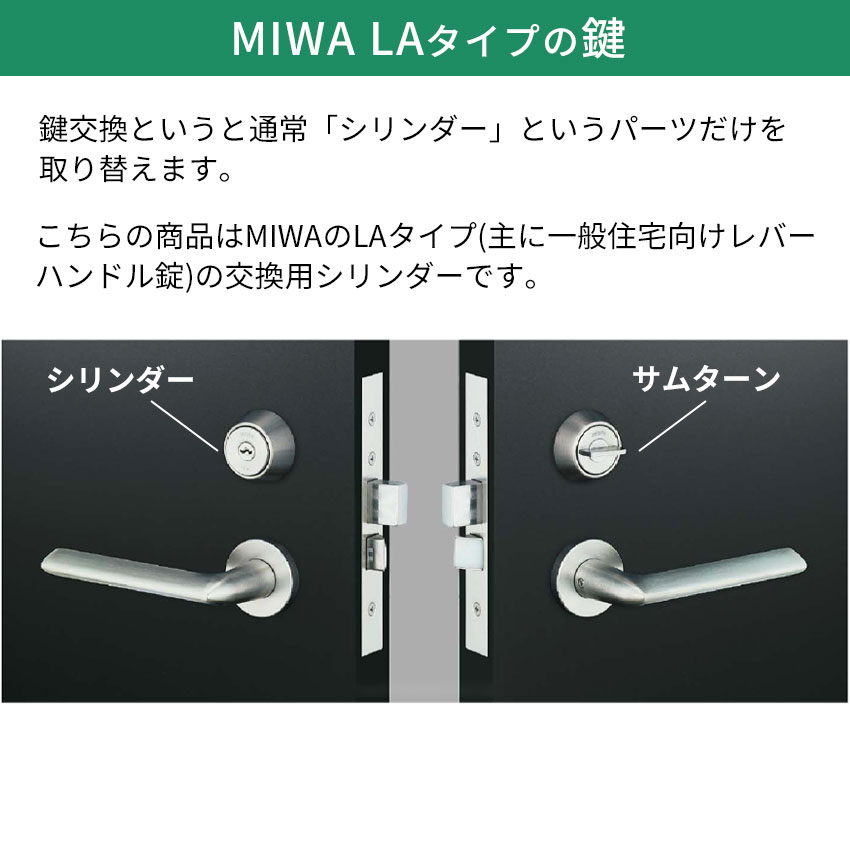 MIWA 美和ロック 玄関ドア 鍵 自分で DIY 取替用 交換用シリンダー LA