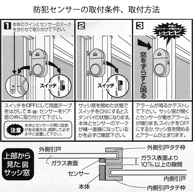 補助錠 窓 サッシ アラーム 徘徊防止 子供 転落防止 落下防止
