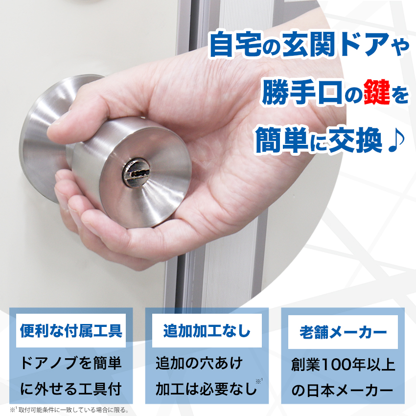 ドアノブ 鍵付き 交換 玄関ドア 適合メーカー多数 ALPHA