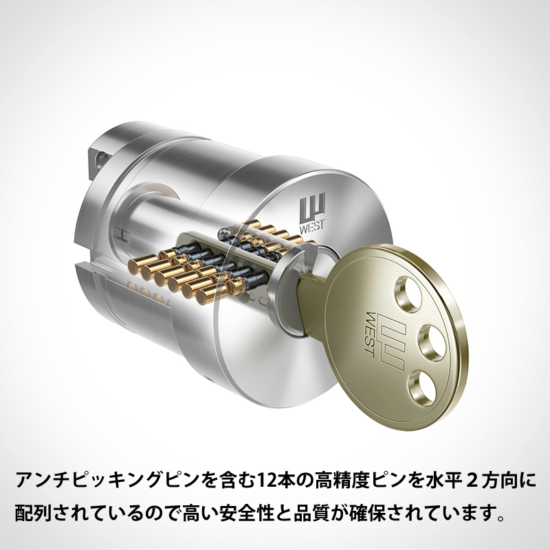 MIWA 美和ロック PA WEST916 シリンダー錠 玄関 鍵 交換 自分で