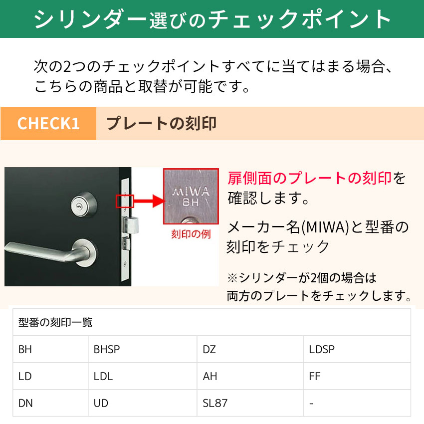 MIWA 美和ロック BHタイプ BHSP PRシリンダー ディンプル 錠 鍵交換 玄関 DZ LDSP AH DN UD MCY-223 まとめ買い