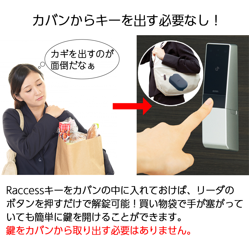 Raccessキー タグ ラクセス miwa 美和ロック ハンズフリー 合鍵 鍵 TLRS2-K01T BK ブラック