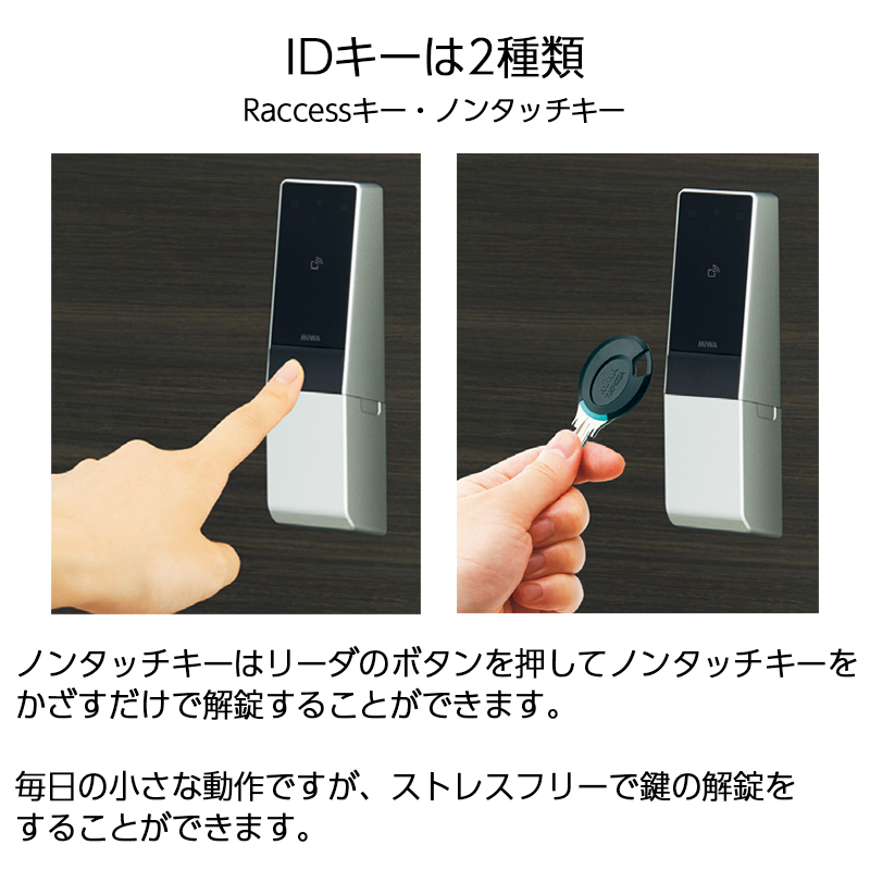 スマートロック 後付け 電気錠 スマホ解錠 玄関ドア 美和ロック miwa DTRS2 smart 2ロック D02TEA カバーなしの画像