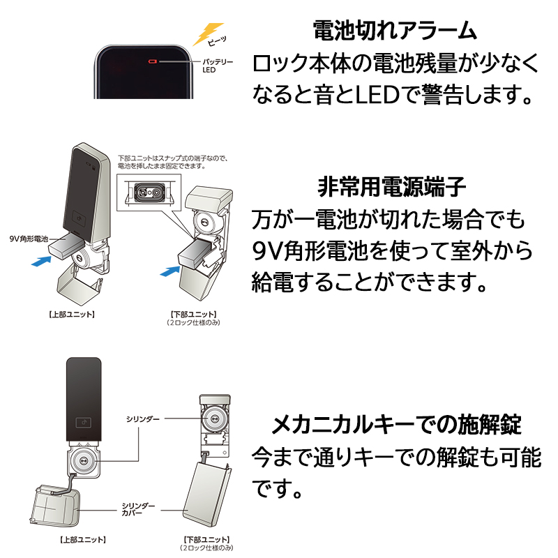スマートロック 玄関 後付け 賃貸 電気錠 miwa PiACK2 ピアック2 smart 2ロック DTFL2B-D02TEAの画像