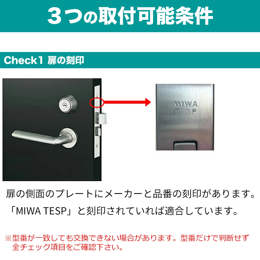 MIWA 美和ロック TESP 錠ケース M-51用 EC3KTE-1 玄関ドア バック