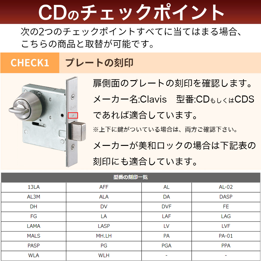 Clavis クラビス 交換用 F22 シリンダー CD CDS 鍵 ディンプル 自分で DIY 玄関ドア マンション｜ring-g｜06