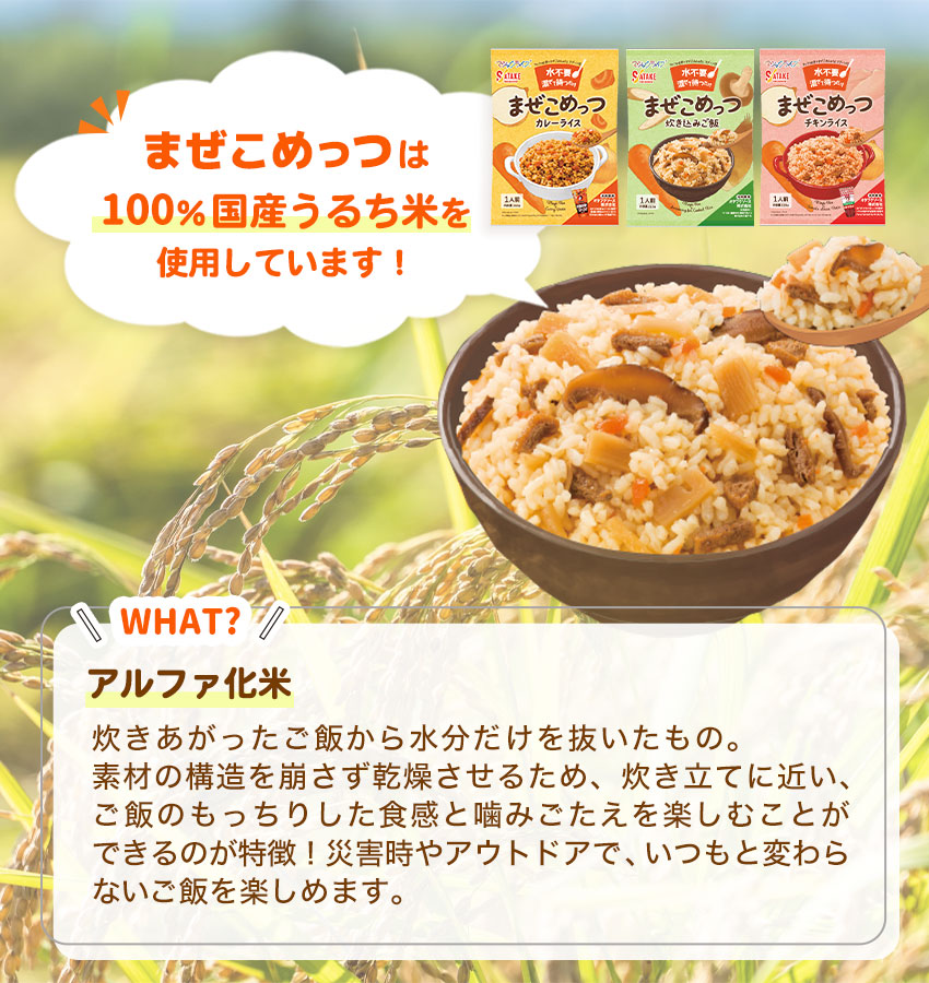 非常食 4年保存 まぜこめっつ アルファ米 ご飯 保存食 防災食 マジック