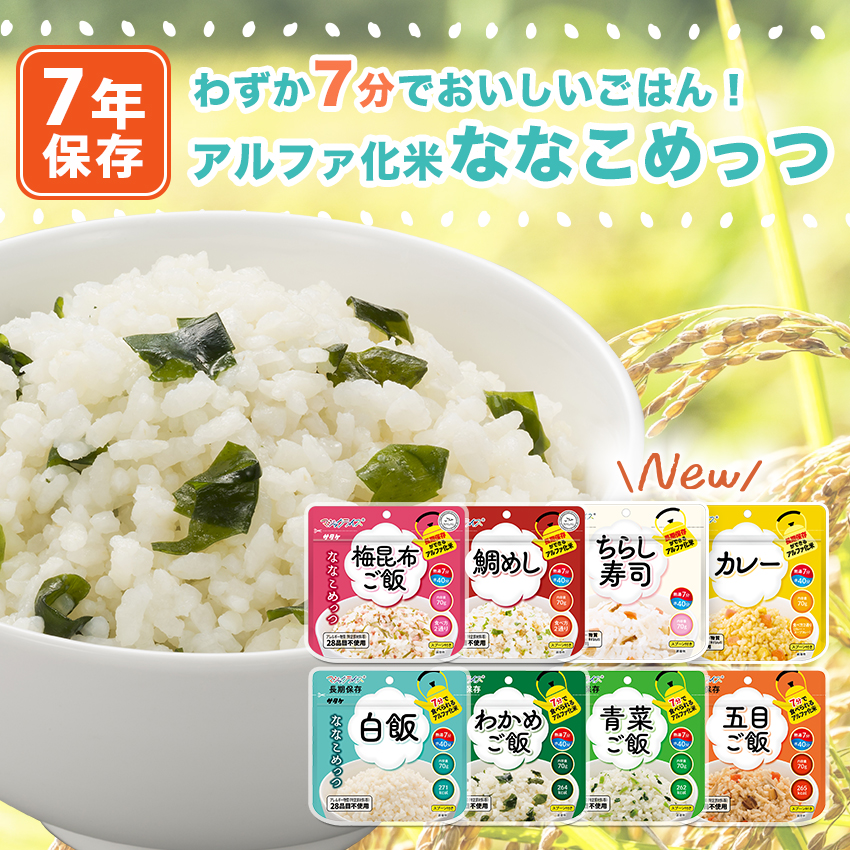 非常食 7年保存 ななこめっつ アルファ米 ご飯 保存食 防災食 マジック